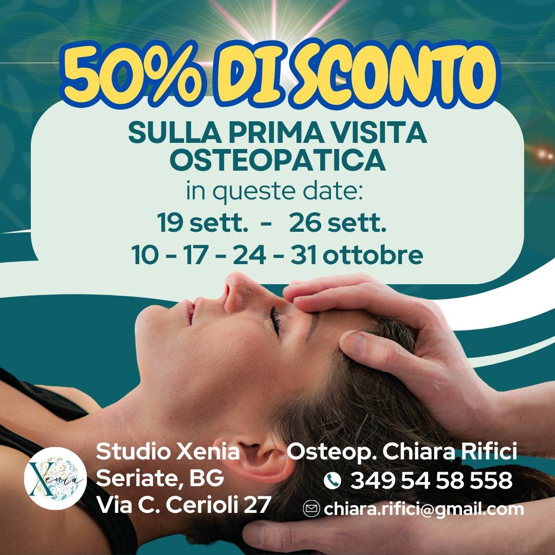 50% di sconto sulla prima visita osteopatica